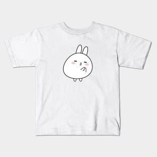 Kiss sticker, Love you sticker, Cute white rabbit, Valentines day, Kawaii rabbit, Pink sticker Kids T-Shirt